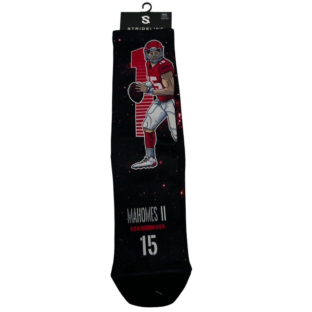 Strideline Patrick Mahomes II Kansas City Chiefs NFL Crew Socks Mens M/L New